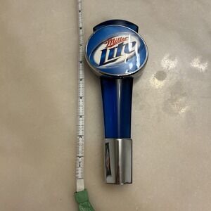 Miller Lite Blue Light Blue beer tap handle Double Sided 8" Size Rare